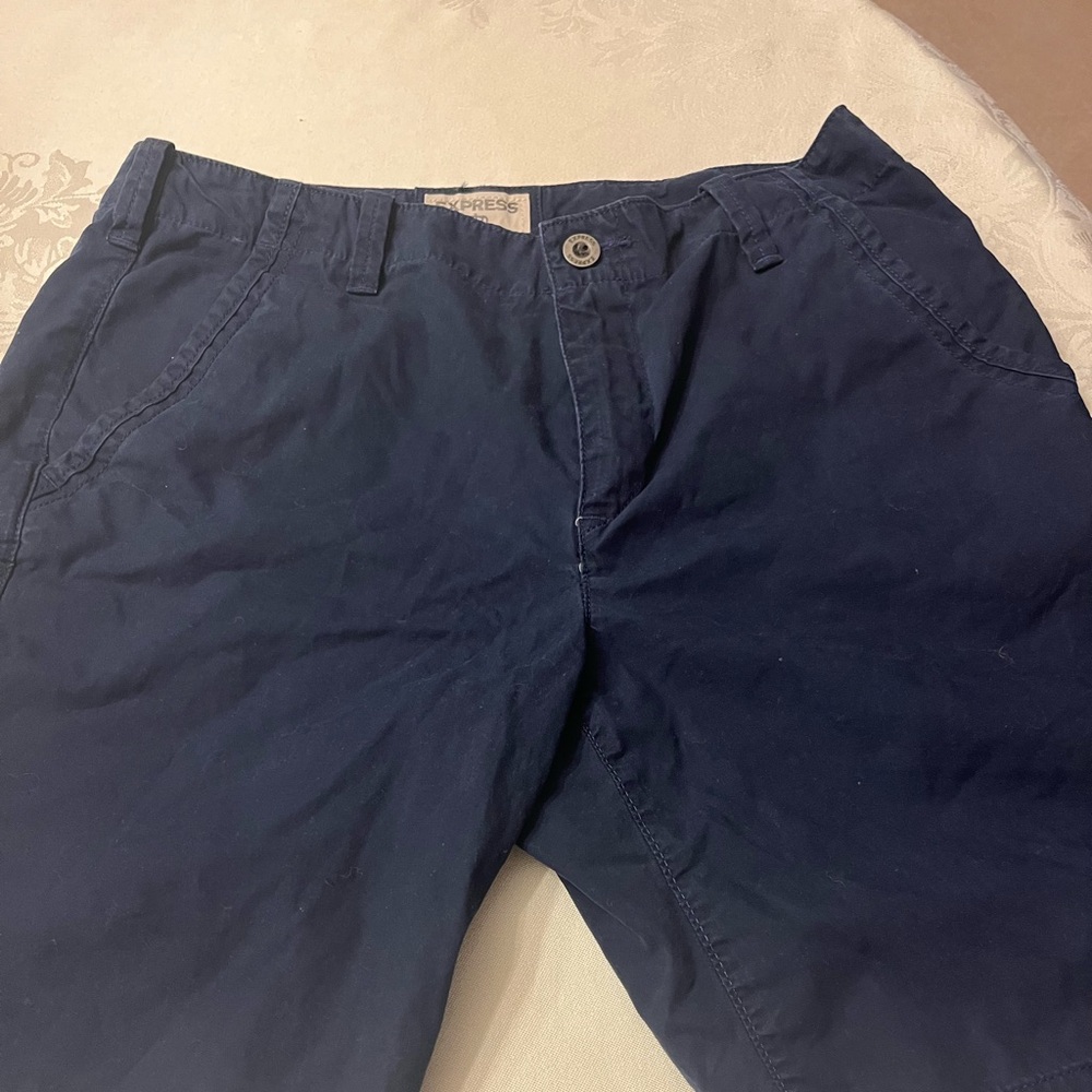 Express Navy Blue Cotton Shorts